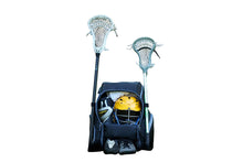 Load image into Gallery viewer, Throwback Gametime Pack XL- Multi-sport Athlete Backpack with Cooler- Includes Holders for Bats, Lacrosse & Field Hockey sticks, Tennis rackets or space for all your soccer gear + Separate Shoe Compartment