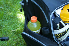 Load image into Gallery viewer, Throwback Gametime Pack XL- Multi-sport Athlete Backpack with Cooler- Includes Holders for Bats, Lacrosse & Field Hockey sticks, Tennis rackets or space for all your soccer gear + Separate Shoe Compartment
