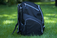 Load image into Gallery viewer, Throwback Gametime Pack XL- Multi-sport Athlete Backpack with Cooler- Includes Holders for Bats, Lacrosse & Field Hockey sticks, Tennis rackets or space for all your soccer gear + Separate Shoe Compartment