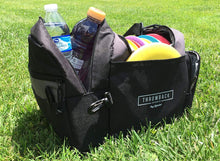 Load image into Gallery viewer, The Throwback Sack - Frisbee Disc Golf Bag with Cooler and Extra Padding, Comfortable Strap - Holds 12-15 Discs and 6 Cold Drinks