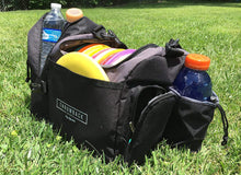Load image into Gallery viewer, The Throwback Sack - Frisbee Disc Golf Bag with Cooler and Extra Padding, Comfortable Strap - Holds 12-15 Discs and 6 Cold Drinks