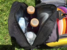 Load image into Gallery viewer, The Throwback Sack - Frisbee Disc Golf Bag with Cooler and Extra Padding, Comfortable Strap - Holds 12-15 Discs and 6 Cold Drinks