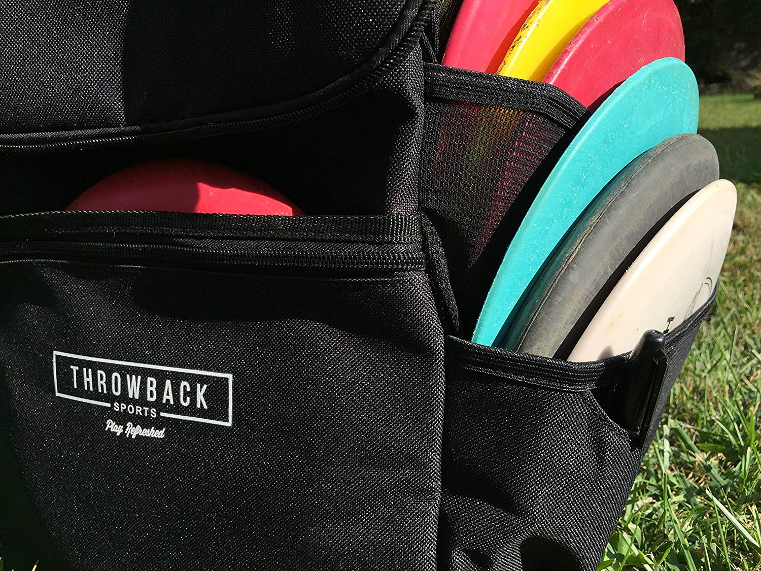 Throwback All Day Pack Disc Golf Backpack with Oversize Cooler Built ThrowBackSports